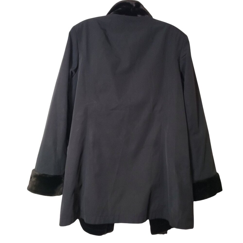 Gallery Womens Coat With Black Faux Fur Lining & Trim - Picture 6 of 11
